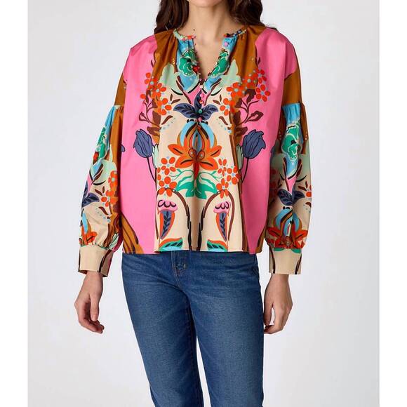 NEW CROSBY BY MOLLIE BURCH bryleigh top in art nouveau - Picture 3 of 5